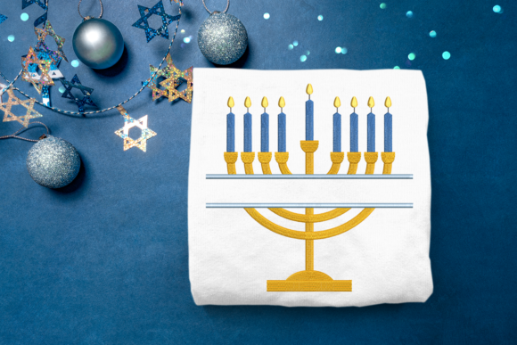A Designer's Review: The Hanukkah Menorah Split Embroidery