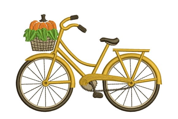 A Designer's Review: The Pumpkin Bicycle Embroidery File