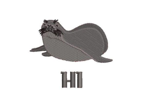 A Hawaiian Monk Seal Embroidery Design for Boutique Apparel