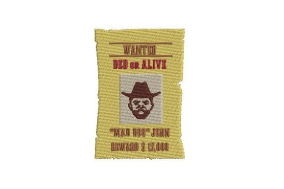 A Vintage Wanted Sign Embroidery Design for Seasonal Projects