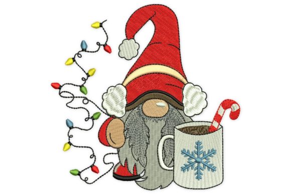 An Embroidery Designer's Review of the Xmas Lights Gnome