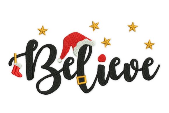 Believe Christmas Embroidery Design for Craft Fair Success