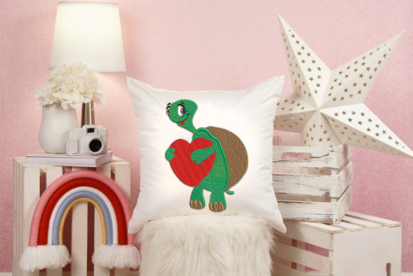 Cute Baby Turtle Embroidery Design for Handmade Markets