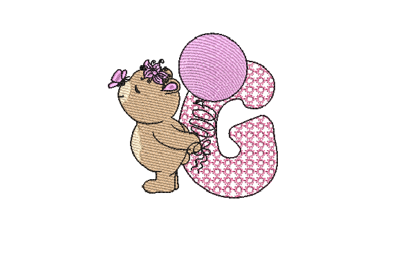 G Girl Teddy Embroidery Design for Your Small Shop Products