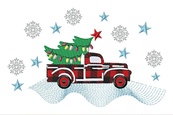 Review: Christmas Red Plaid Farmhouse Truck Embroidery Design