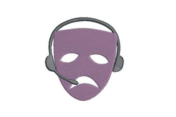 Tragedy Drama Mask Stage Manager Embroidery Design Review